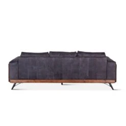 Chiavari Mid-Century Antique Ebony Leather Sofa -Household Items Series GPF CSOF AE bk1