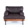Chiavari Distressed Ebony Leather Armchair