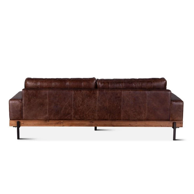 Chiavari Industrial Vintage Dark Brown Leather Sofa 5 Chiavari Industrial Vintage Dark Brown Leather Sofa - Image 3