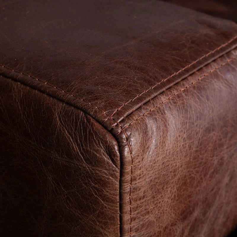 Chiavari Industrial Vintage Dark Brown Leather Sofa 9 Chiavari Industrial Vintage Dark Brown Leather Sofa - Image 7
