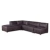 Chiavari Modular Sectional In Distressed Ebony Leather -Household Items Series GPF LS AE