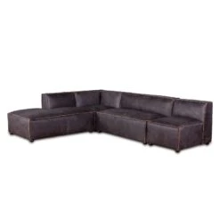 Chiavari Modular Sectional In Distressed Ebony Leather -Household Items Series GPF LS AE cbb7df37 f46c 4d6c 91eb 1618f68f92d1