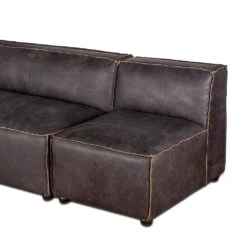 Chiavari Modular Sectional In Distressed Ebony Leather -Household Items Series GPF LS AE dt2