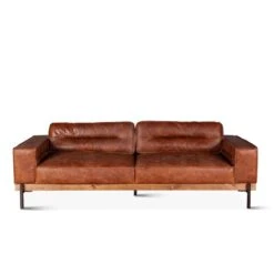 Chiavari Modern Cognac Leather Sofa