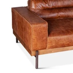 Chiavari Modern Cognac Leather Sofa -Household Items Series GPF MSOF CO dt1