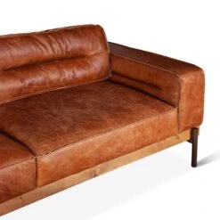 Chiavari Modern Cognac Leather Sofa -Household Items Series GPF MSOF CO dt5