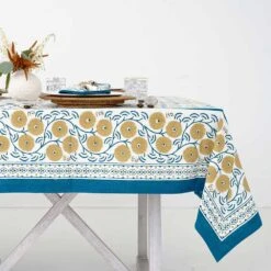 Gaya Teal & Marigold Tablecloth