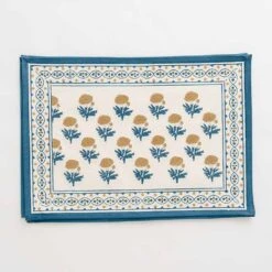 Gaya Teal & Marigold Placemat | Set Of 4 -Household Items Series Gayateal 0001 GayaTeal MarigoldDSC 2635 jpg 364935