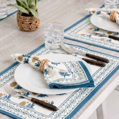 Gaya Teal & Marigold Placemat | Set Of 4 -Household Items Series Gayateal 0018 GayaTeal MarigoldDSC 3015 jpg 960800