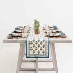 Gaya Teal & Marigold Table Runner