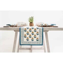 Gaya Teal & Marigold Table Runner 10 Gaya Teal & Marigold Table Runner -Household Items Series Gayteal2 0012 GayaTeal MarigoldDSC 2974 jpg 257463