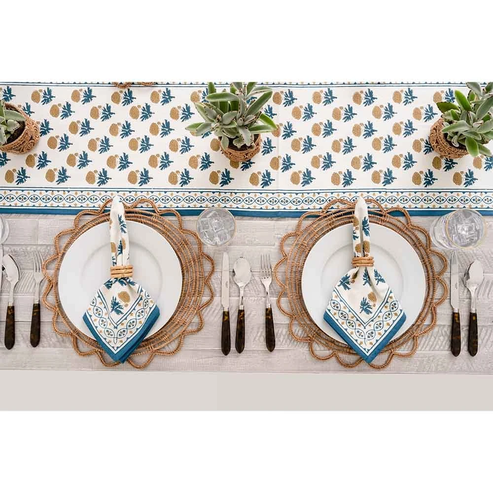 Gaya Teal & Marigold Table Runner 5 Gaya Teal & Marigold Table Runner - Image 3