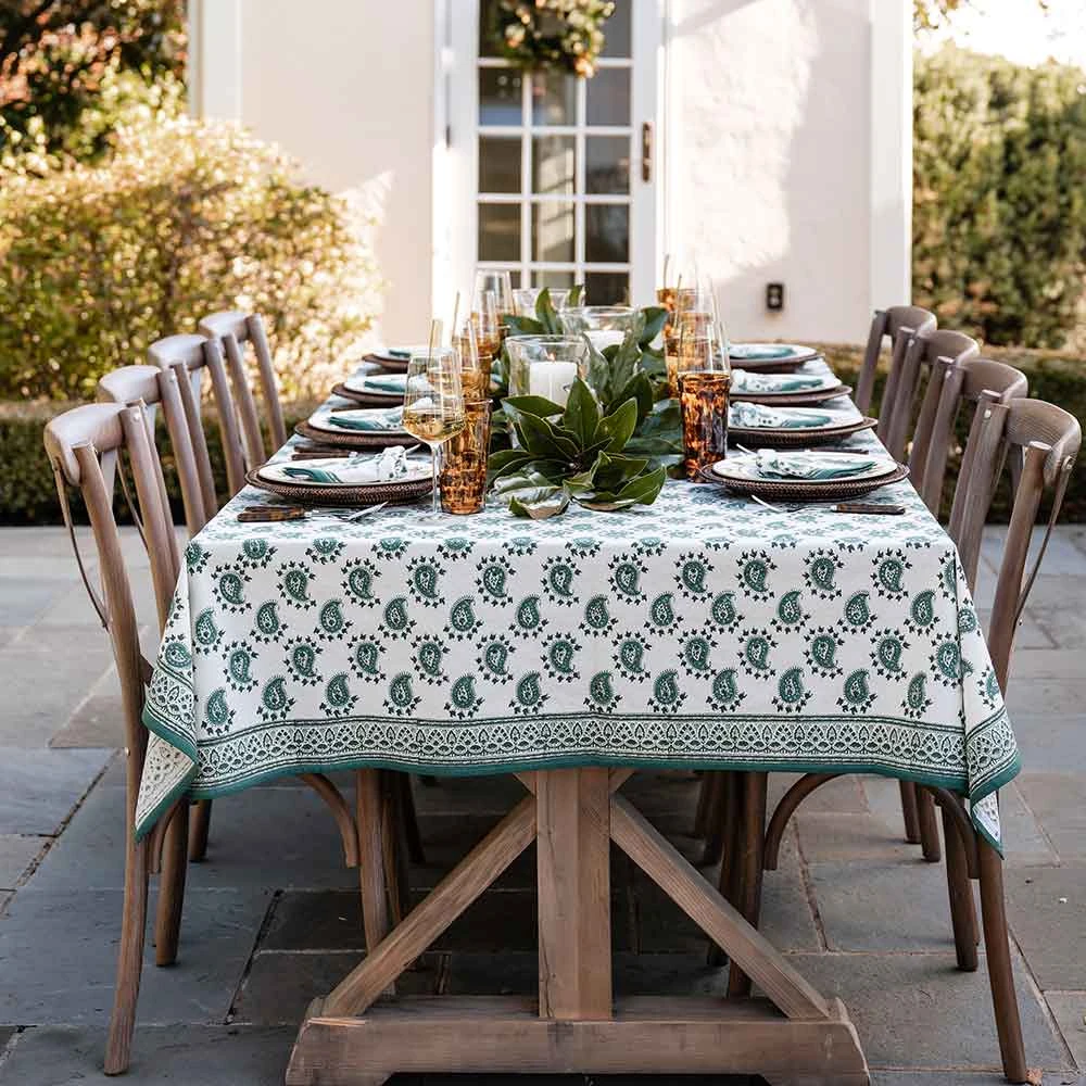 Green Paisley Tablecloth 4 Green Paisley Tablecloth - Image 2