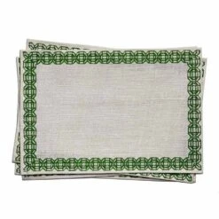 Green Bamboo Rectangle Jute Placemat | Set Of 4