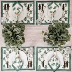 Green Paisley Placemat | Set Of 4 7 Green Paisley Placemat | Set Of 4 -Household Items Series GreenPaisley DSC 3421 535156