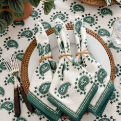 Green Paisley Napkin | Set Of 4