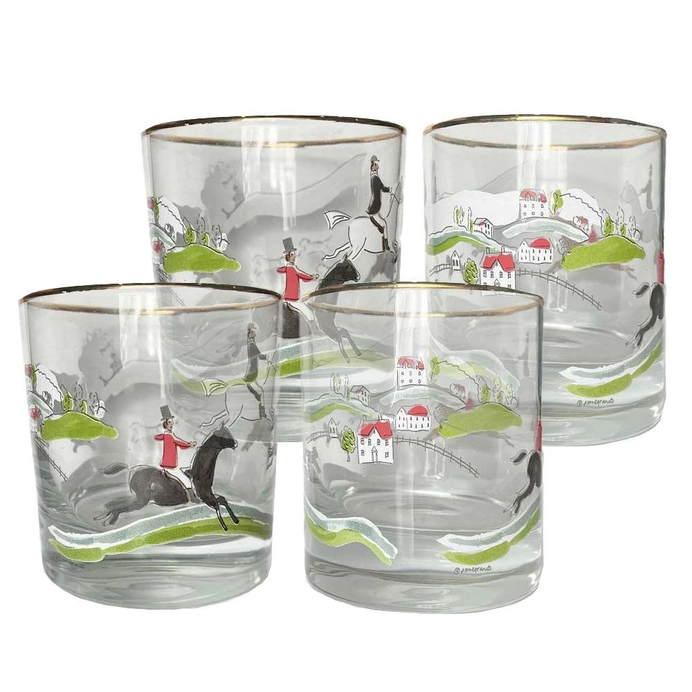 Hunt Scene Bourbon Glass | Set Of 4 3 Hunt Scene Bourbon Glass | Set Of 4
