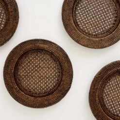 India Hicks Home Antique Brown Rattan Charger | Set Of 4