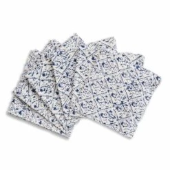 India Hicks Home Sea Ferns & Domino Midnight Cocktail Napkins | Set Of 6