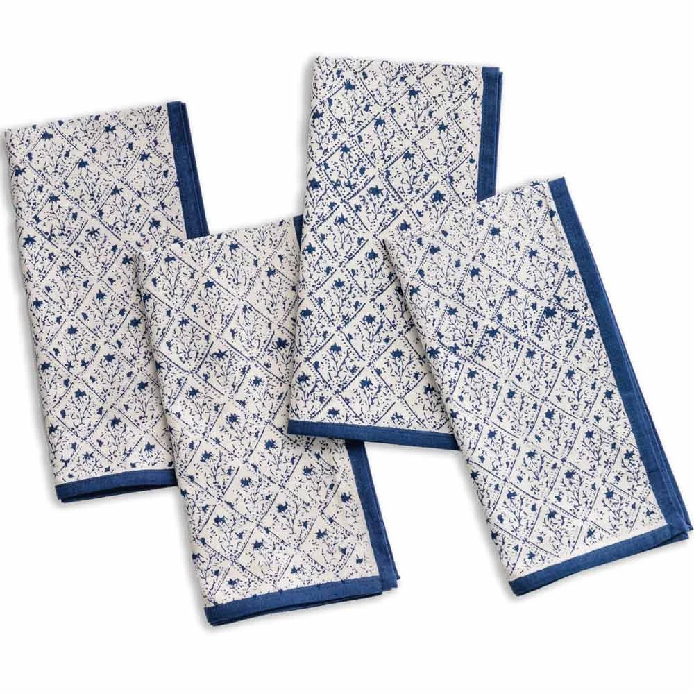 India Hicks Home Sea Ferns & Domino Midnight Napkin | Set Of 4 3 India Hicks Home Sea Ferns & Domino Midnight Napkin | Set Of 4