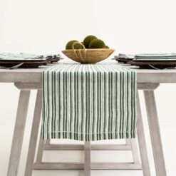 India Hicks Home Hunter Green Stripe Table Runner
