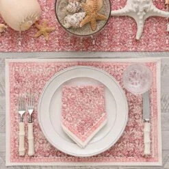 India Hicks Home Seashell Blush Placemat | Set Of 4 7 India Hicks Home Seashell Blush Placemat | Set Of 4 -Household Items Series India Hicks Seashell Blush Placemat Napkin DSC 6662 918068