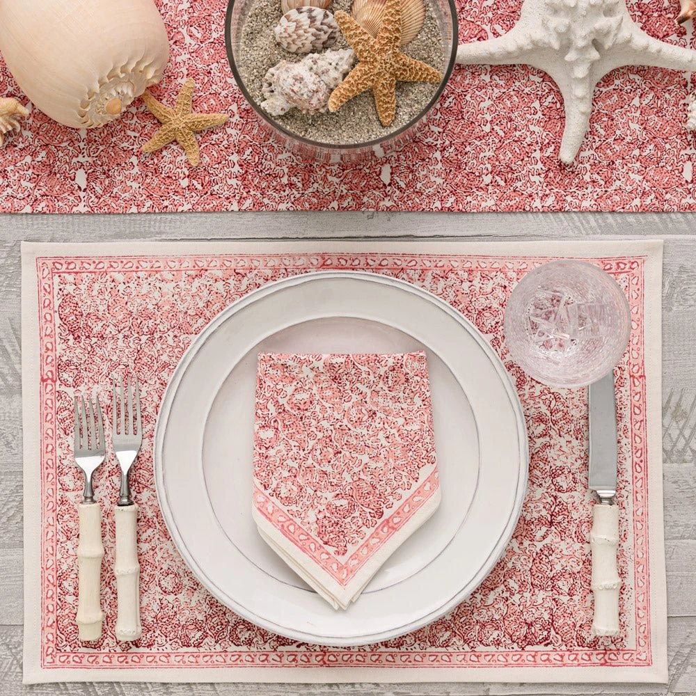 India Hicks Home Seashell Blush Placemat | Set Of 4 5 India Hicks Home Seashell Blush Placemat | Set Of 4 - Image 3