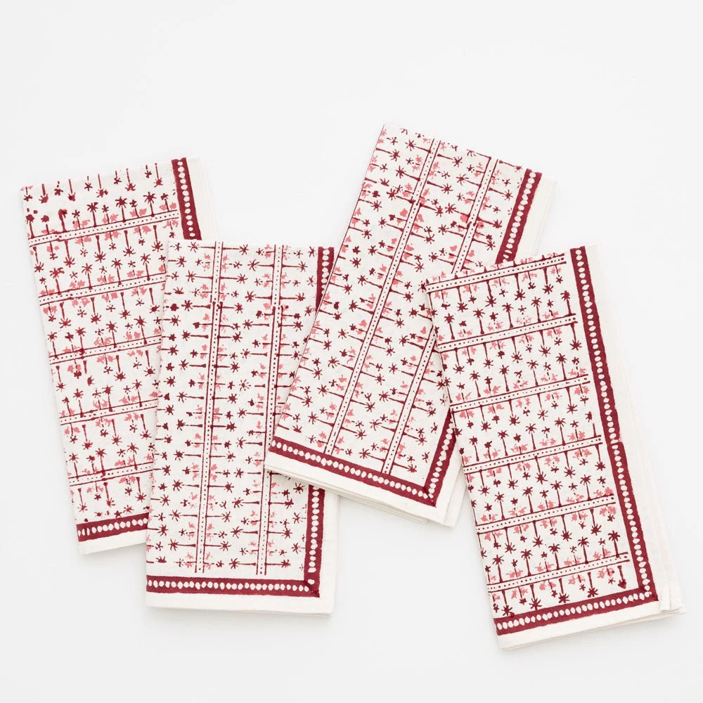 India Hicks Home Palm Avenue Blush Napkin | Set Of 4 3 India Hicks Home Palm Avenue Blush Napkin | Set Of 4
