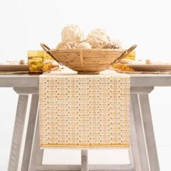 India Hicks Home Palm Avenue Golden Table Runner