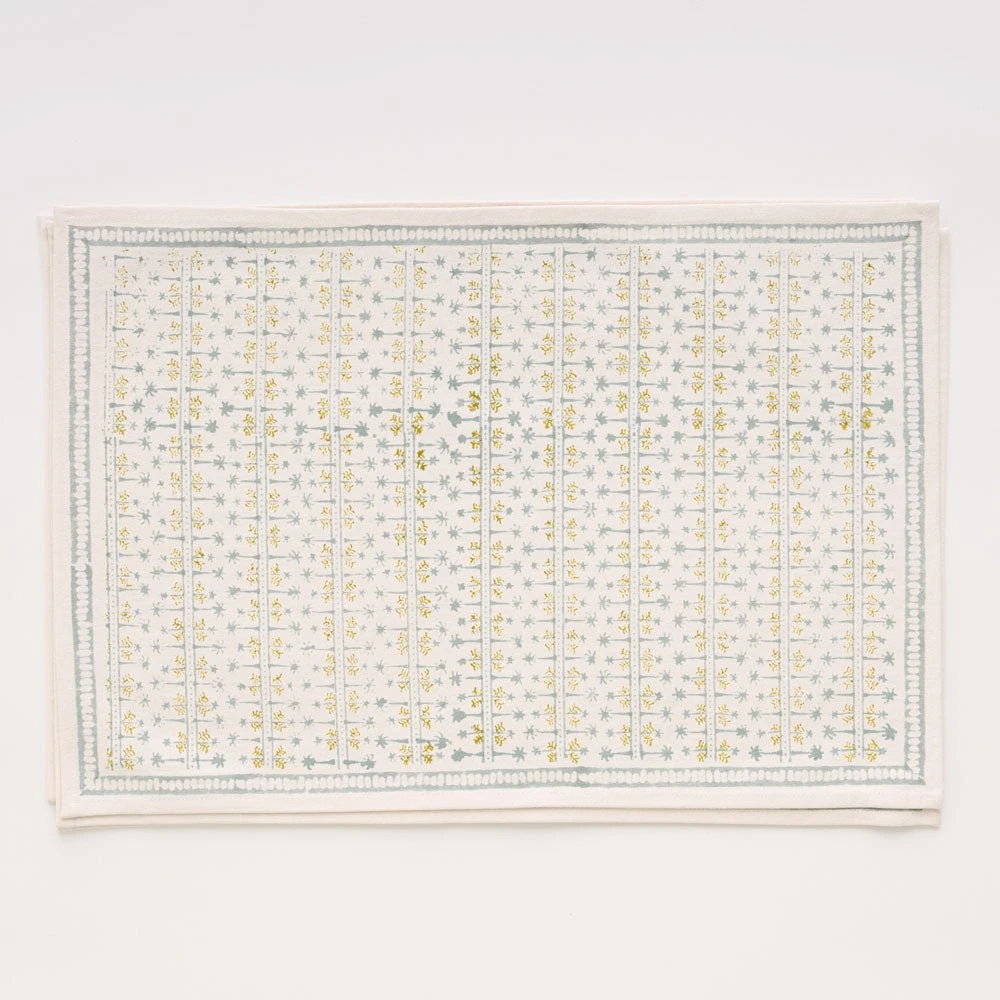India Hicks Home Palm Avenue Seafoam Placemat | Set Of 4 4 India Hicks Home Palm Avenue Seafoam Placemat | Set Of 4 - Image 2