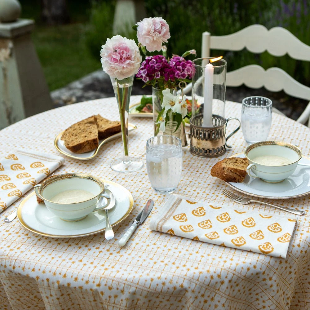 India Hicks Home Carnation Golden Napkin | Set Of 4 5 India Hicks Home Carnation Golden Napkin | Set Of 4 - Image 3