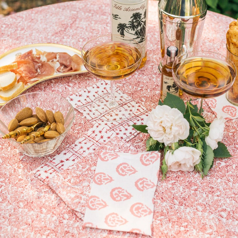 India Hicks Home Multi Blush Cocktail Napkin | Set Of 6 4 India Hicks Home Multi Blush Cocktail Napkin | Set Of 6 - Image 2