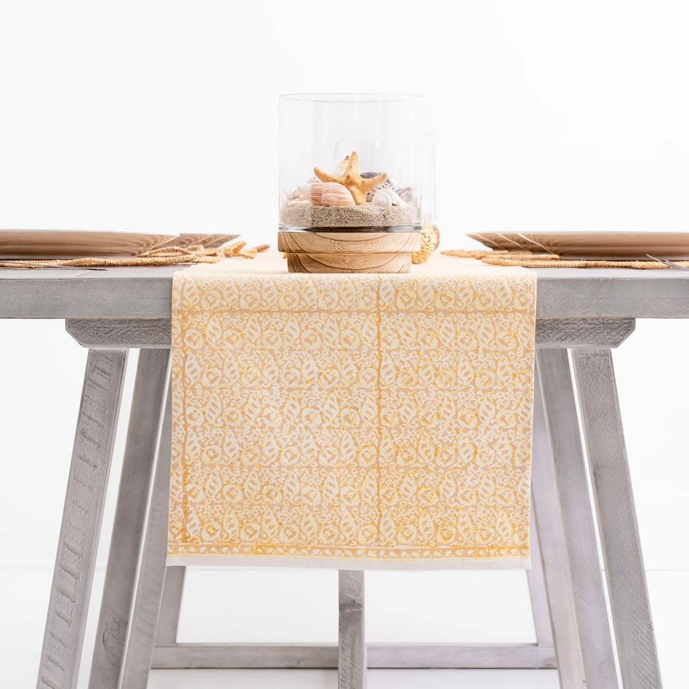 India Hicks Home Seashell Golden Table Runner 3 India Hicks Home Seashell Golden Table Runner