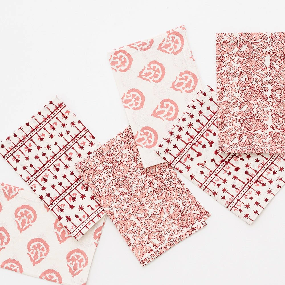 India Hicks Home Multi Blush Cocktail Napkin | Set Of 6 3 India Hicks Home Multi Blush Cocktail Napkin | Set Of 6