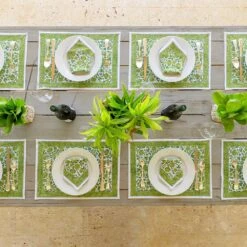 Jade Blossom Placemat | Set Of 4 -Household Items Series Jade bloss abovetable cropped 295564