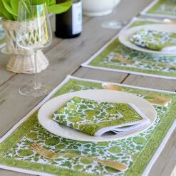 Jade Blossom Placemat | Set Of 4 -Household Items Series Jade bloss napkin matt1 cropped 217217 5000x 83098c0d 2bbb 4ea7 a5be c0847aec251f