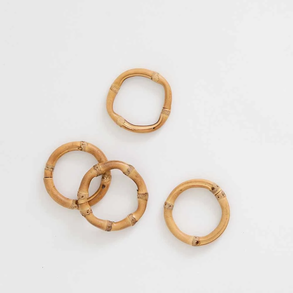 Round Bamboo Napkin Ring | Set 4 3 Round Bamboo Napkin Ring | Set 4