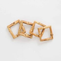 Square Bamboo Napkin Rings | Set 4