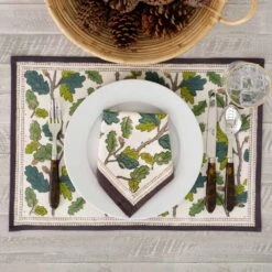 Maple & Acorn Placemat | Set Of 4 -Household Items Series Maple and Acorn 3960 662249