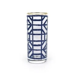 Navy Bamboo Drinking Glass | Set Of 4