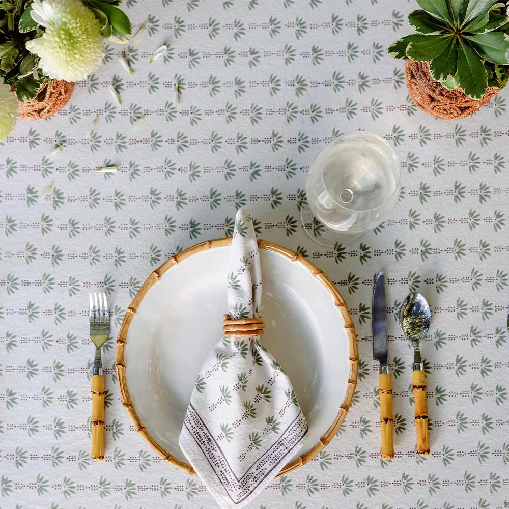 Palm Tree Dot Brown Tablecloth 5 Palm Tree Dot Brown Tablecloth - Image 3