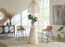 Brisben Modern Open Back Hand Washed Leather Counterstool 20 Brisben Modern Open Back Hand Washed Leather Counterstool -Household Items Series PalmSprings Gathering RS 12 22 1