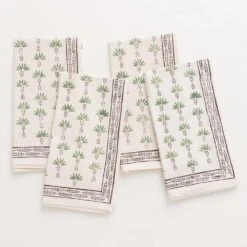 Palm Tree Dot Brown Napkin | Set Of 4