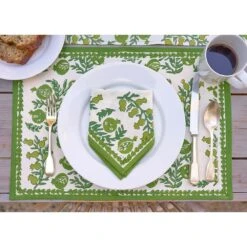 Pom Bells Green Placemat | Set Of 4 -Household Items Series PomBellsGreenBahamas22 385 845714