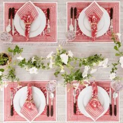 Pomegranate Poppy Placemat | Set Of 4 7 Pomegranate Poppy Placemat | Set Of 4 -Household Items Series PomegranateRed DSC 3619 671970