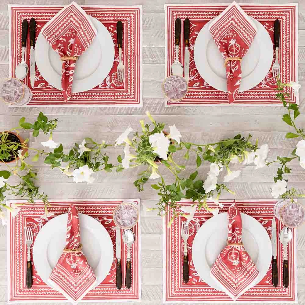 Pomegranate Poppy Placemat | Set Of 4 5 Pomegranate Poppy Placemat | Set Of 4 - Image 3