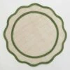 Green Scalloped Rice Paper Placemat | Set Of 4 -Household Items Series RIcePaperScallopFlat 0002 RicePaper 6380 132075