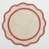 Red Scalloped Rice Paper Placemat | Set Of 4 -Household Items Series RIcePaperScallopFlat 0004 RicePaper 6383 775777