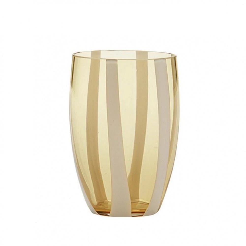Candy Striped Glass-Amber 3 Candy Striped Glass-Amber