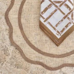 Brown Scalloped Rice Paper Placemat | Set Of 4 7 Brown Scalloped Rice Paper Placemat | Set Of 4 -Household Items Series RicePaperScallop 0001 RicePaper 2070 537106